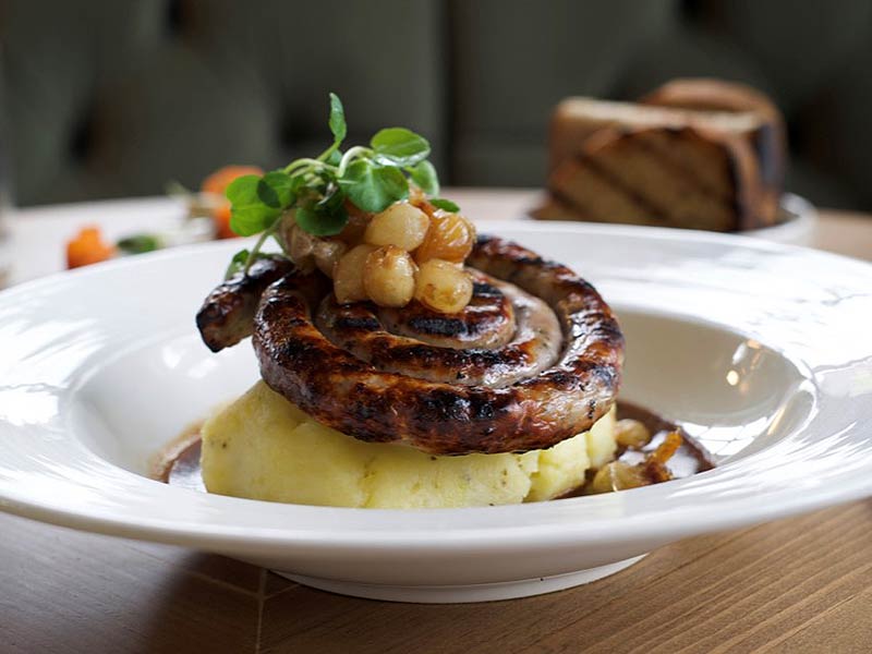 Cumberland sausage on the Menu